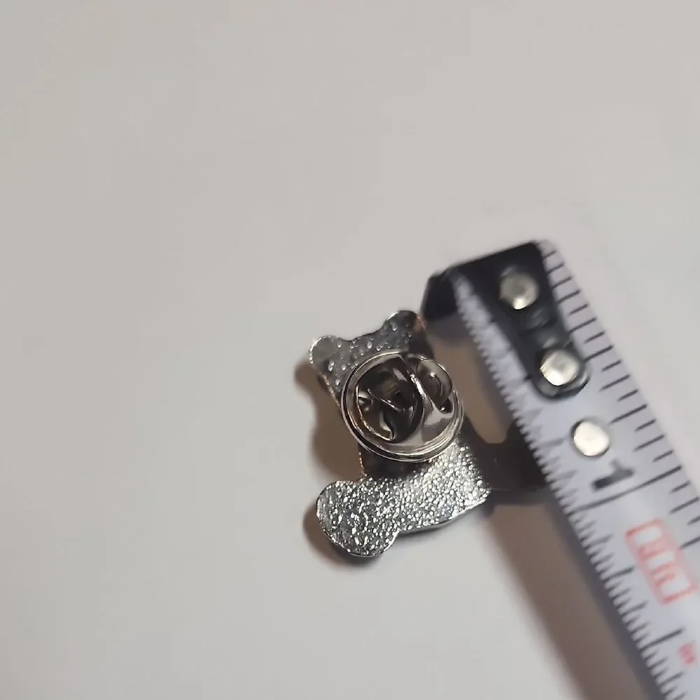 Vintage Silver Tone Teddy Bear HH Toy Block Pin
